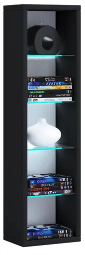 VCM Nástěnná police Rasito L, černá