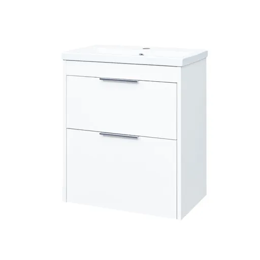 Mereo Vigo, kúpeľňová skrinka s keramickým umývadlom 61 cm, biela CN311