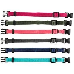Trixie Junior Set of puppy collars, S–M: 17–25 cm/10 mm, 6 pcs., fuchsia, graphite, ind