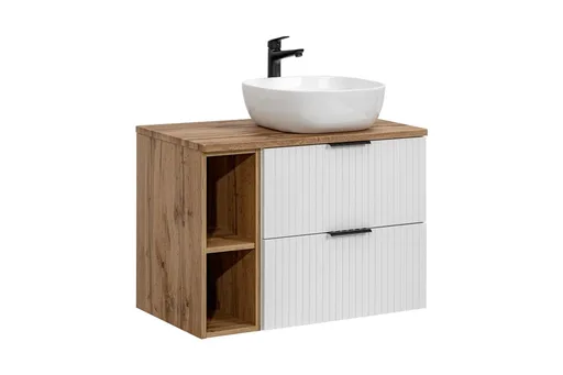 ArtCom Kúpeľňová skrinka s umývadlom a doskou ADEL White DU80/2 | 80 cm