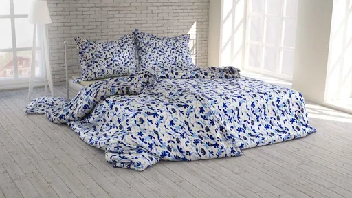 Polášek Bavlnené obliečky KVETINOVÁ HARMÓNIA - Modrá | 140 x 200 cm / 70 x 90 cm