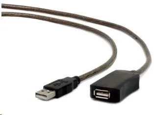 GEMBIRD USB 2.0 aktívna predlžka, 10m, čierna