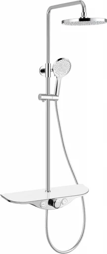 MEXEN - Exxo Sprchový stĺp s dažďovou sprchou a batériou, chróm/biela 78113-20
