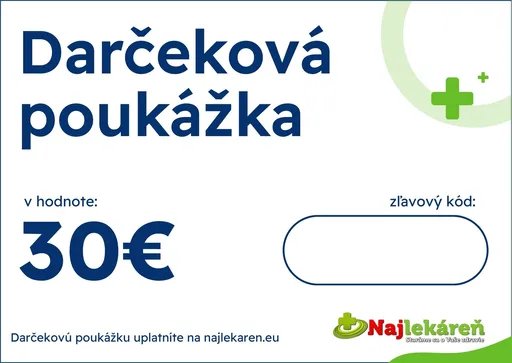 Darčeková poukážka na nákup v eshope Najlekáreň v hodnote 30€