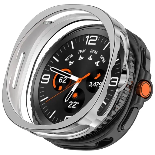 TPU HALF COVER Kryt pre Samsung Galaxy Watch8 Classic 46mm strieborný