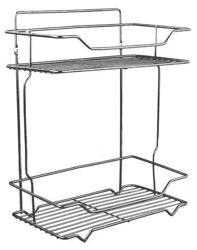 MAKRO - Polička 2 poschodová pochrómovaná, 15,5x36x28,50cm