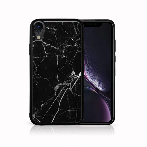 MY ART Ochranný obal Apple iPhone XR BLACK MARBLE (142)