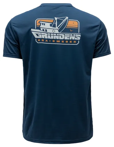 Grundéns tričko commercial boat ss tech tee blue abbys - xl
