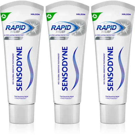 Sensodyne Rapid Whitening bieliaca zubná pasta pre citlivé zuby 3x75 ml
