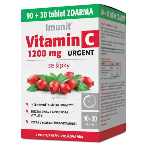IMUNIT Vitamín C 1200 mg urgent so šípkami 90 + 30 tabliet