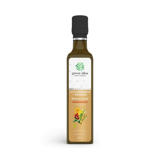 Kapucínka+brusnica – trstinový sirup 250 ml – Green idea