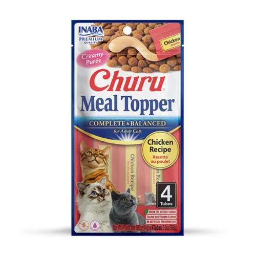 Maškrta pre mačky Inaba Churu Meal Topper cat Kura 4 tuby 56g