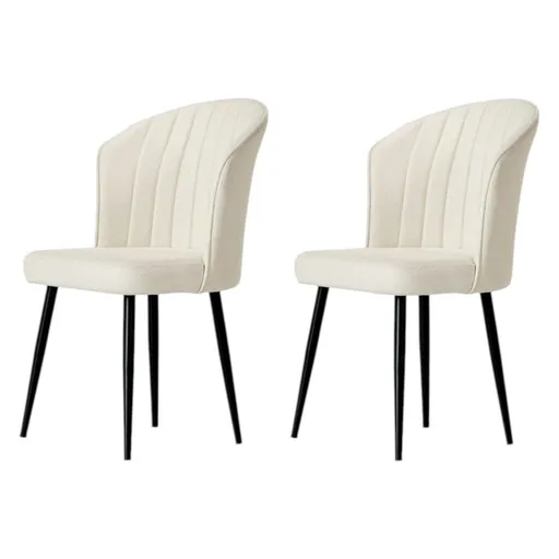 Súprava jedálenských stoličiek Rubi Cream and Black, 2 ks