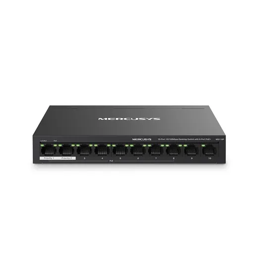 MERCUSYS switch MS110P (10x100Mb/s, 8xPoE+, 65W, fanless)
