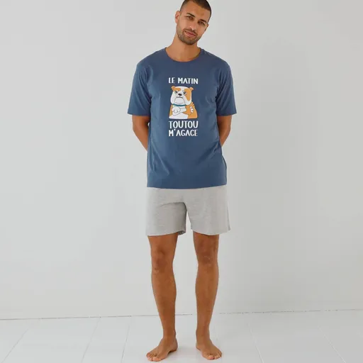 Pyžamo so šortkami a potlačou psa