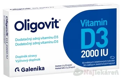 Galenika Oligovit Vitamín D3 2000 IU 30 kapsúl