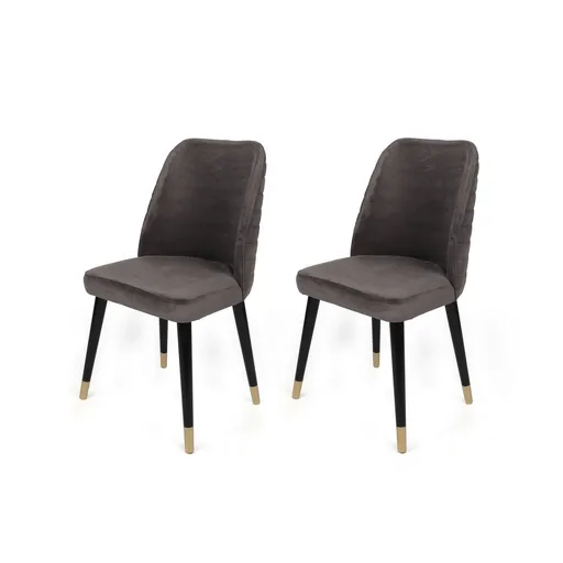 Súprava jedálenských stoličiek Hugo Anthracite and Black, 2 ks