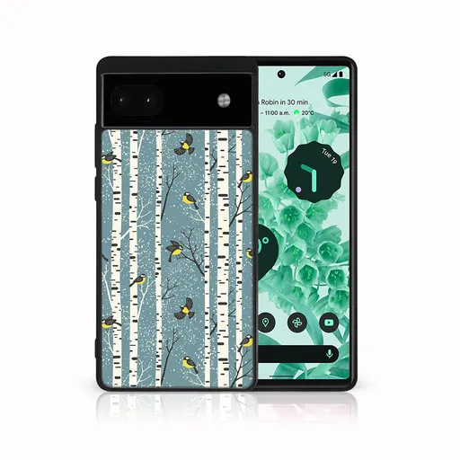 MY ART Kryt s vianočným dizajnom Google Pixel 6a BIRCH (072)