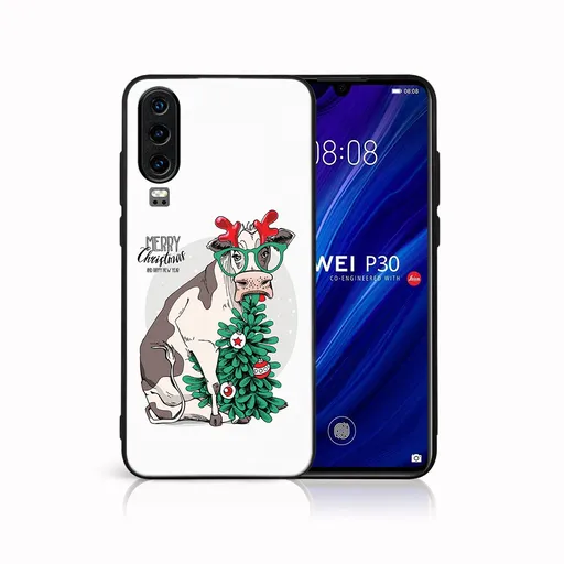 MY ART Obal s vianočným dizajnom Huawei P30 MERRY CHRISTMAS (074)