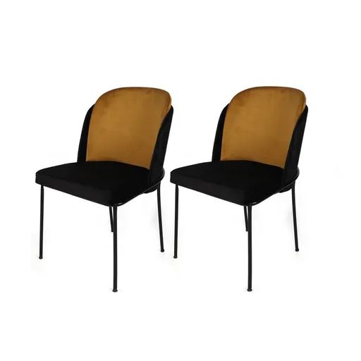 Súprava jedálenských stoličiek Dore Mustard and Black, 2 ks