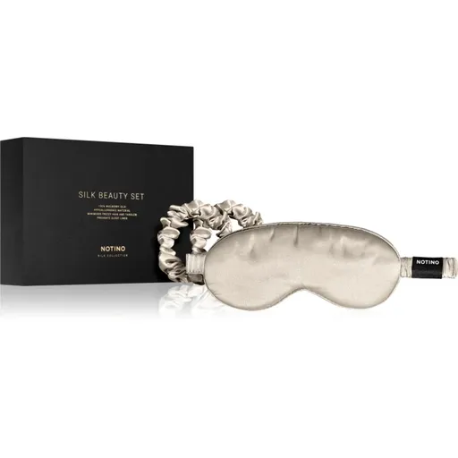 Notino Silk Collection Sleeping mask & Scrunchies Set darčeková sada odtieň Cream