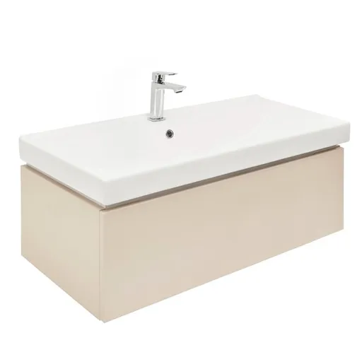 Kúpeľňová skrinka s umyvadlem a baterií SAT Feel 100x30x46 cm mat SATFEEL100BEU1B