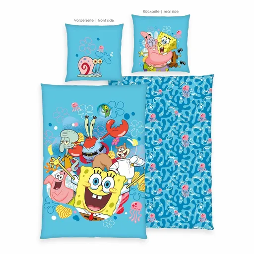 Herding Bavlnené obliečky Spongebob, 135 x 200 cm, 80 x 80 cm