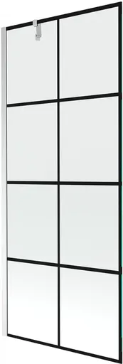 MEXEN/S - Next vaňová zástena FIX 80x150, čierny dekor, chróm 895-080-000-00-77-01