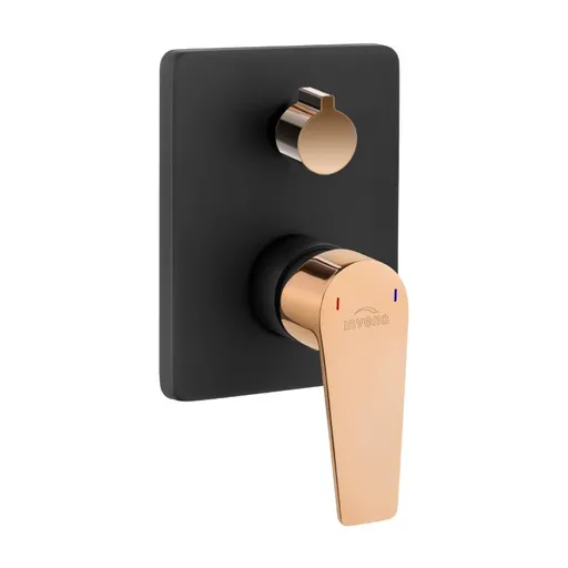 INVENA - 2-cestná nástenná batéria MIDNIGHT, čierna / ružové zlato TREND BP-35-002-V