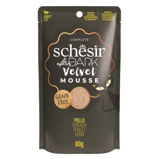 SCHESIR After Dark Velvet Mousse kapsička pre mačky kura 80 g