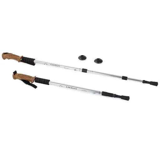 Nordic walking palice s korkovou rukoväťou,strieborné