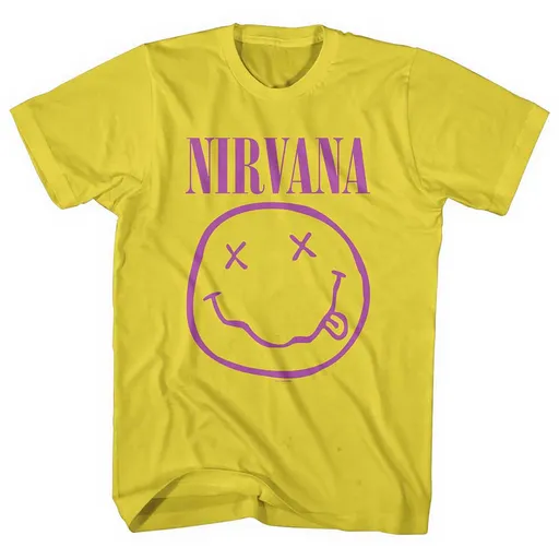 Nirvana tričko Purple Smiley Žltá S