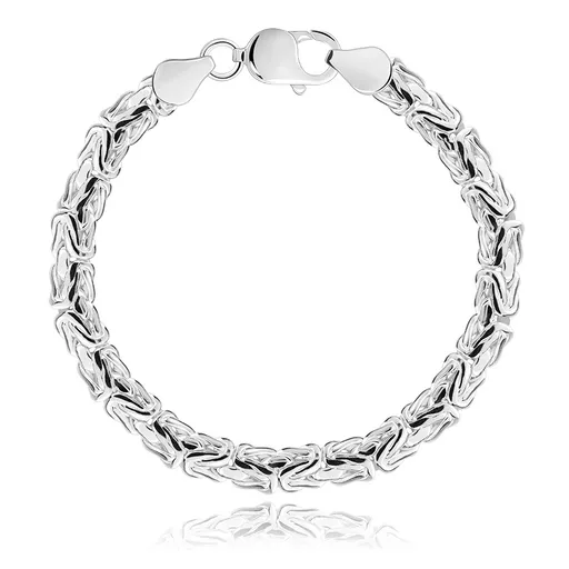 Strieborný 925 náramok - byzantský motív, karabínka, 6 mm