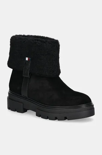 Semišové topánky Tommy Hilfiger FAUX FUR SUEDE ROLL-DOWN BOOT
