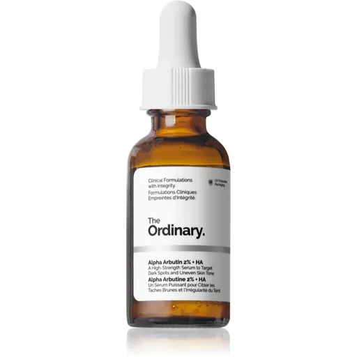 The Ordinary Alpha Arbutin 2% + HA rozjasňujúce pleťové sérum s kyselinou hyalurónovou 30 ml