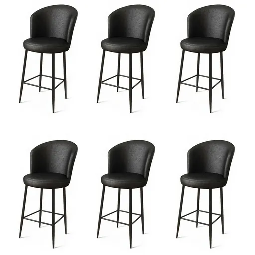 Súprava barových stoličiek Urus Black, 6 ks, 6 ks