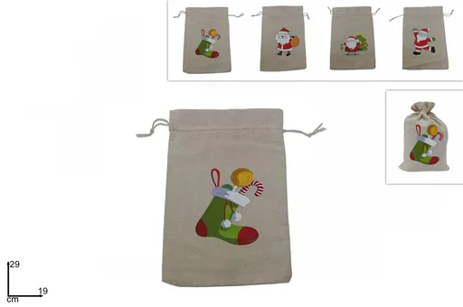 MAKRO - Vrecko vianočné, juta, 19x29 cm rôzne druhy