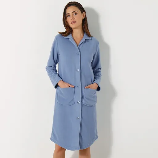 Fleecový župan so zapínaním na gombíky