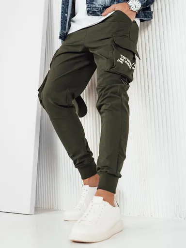 Pánske zelené cargo nohavice Dstreet UX4162