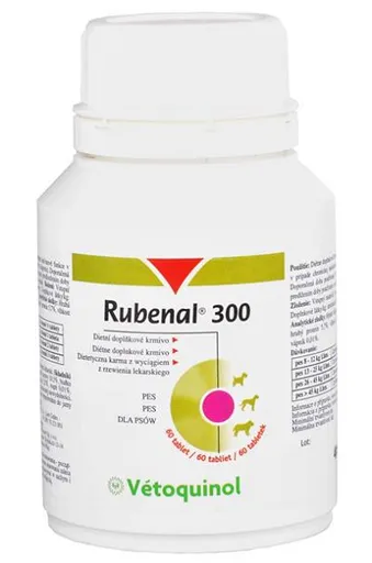 Rubenal 300mg pri chronickej nedostatečnosti obličiek u väčších psov 60tbl