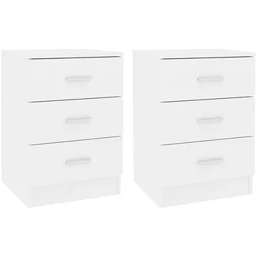Nočné stolíky 2 ks biele 38 × 35 × 56 cm drevotrieska (800451)