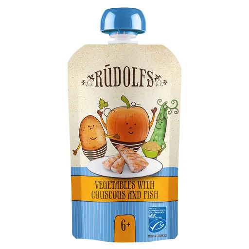 RUDOLFS Bio vrecko zelenina, kuskus, ryba 6m + 110 g
