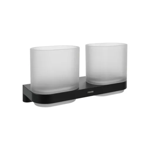 Ravak Chrome II držiak pohárov čierna X07P1378
