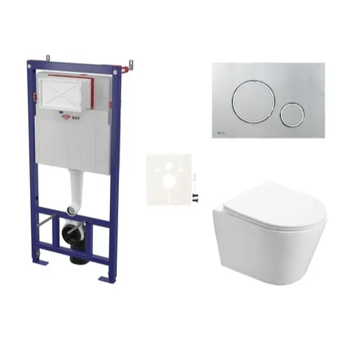 Cenovo zvýhodnený závesný WC set SAT do ľahkých stien / predstenová montáž + WC SAT Infinitio SIKOSSIN71K