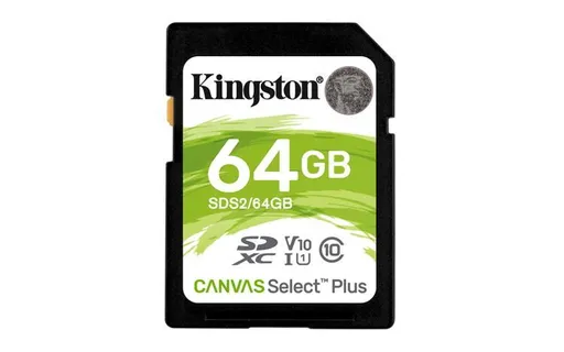 KINGSTON 64GB SDXC CANVAS Plus Class10 UHS-I 100MB/s Read Flash Card Gen3