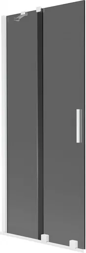 MEXEN/S - Velar dvojkrídlová posuvná vaňová zástena 80 x 150, grafit, biela 896-080-000-41-20