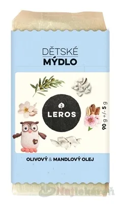 LEROS DETSKÉ MYDLO OLIVOVÝ & MANDĽOVÝ OLEJ tuhé mydlo 90 g