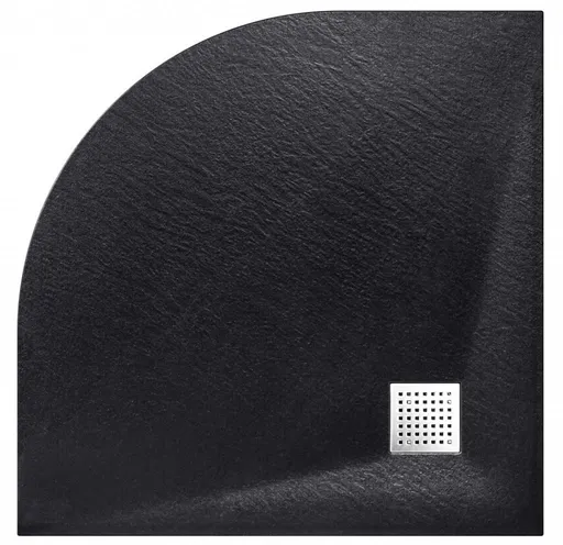 BESCO - Štvrťkruhová sprchová vanička VEXO - čierna VANKVEX90CTVRTB