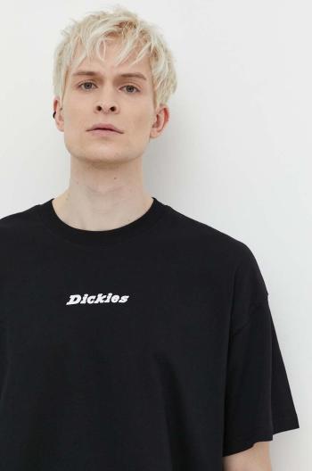 Bavlnené tričko Dickies ENTERPRISE TEE SS pánske, čierna farba, s potlačou, DK0A4YRN