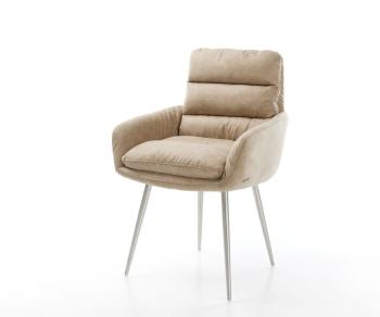 Jedálenská stolička Abelia-Flex s podrúčkami béžová vintage zúžená